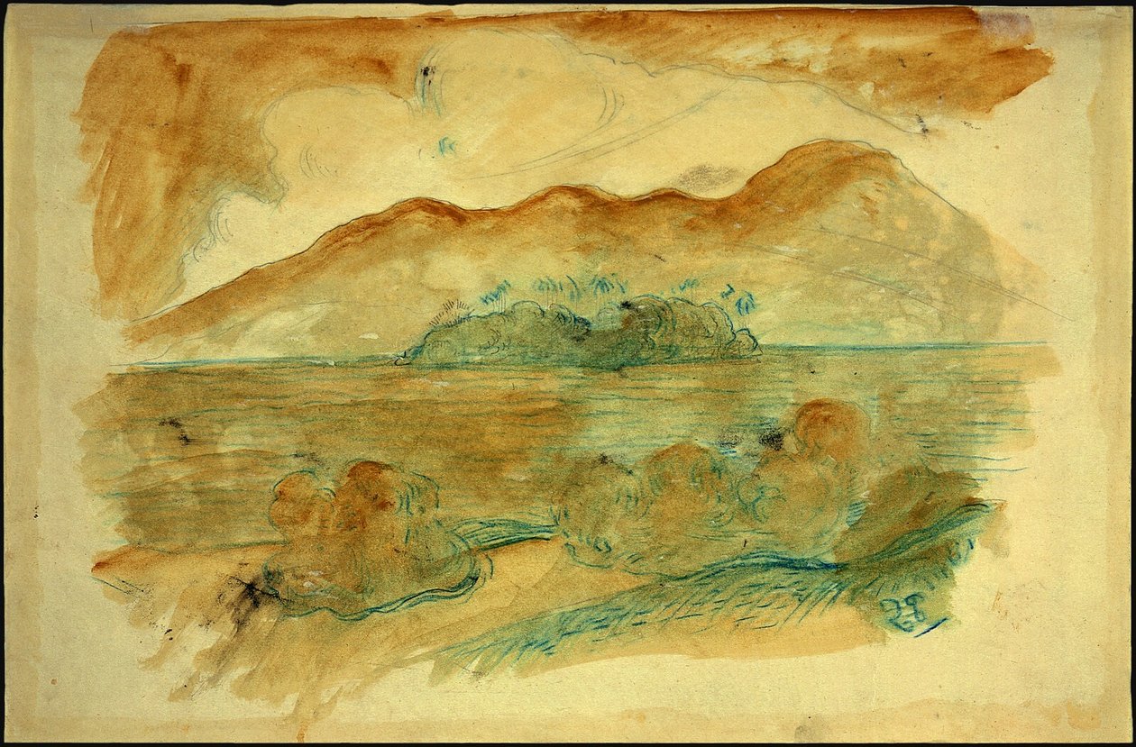 Tahitin rannikko [kääntöpuoli] tekijältä Paul Gauguin