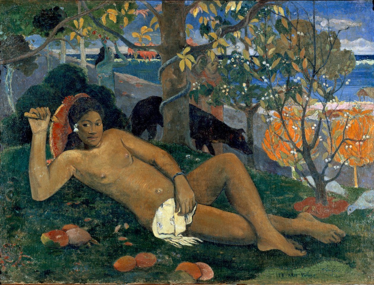 Kuningatar. Kuninkaan vaimo. Paul Gauguinin maalaus (1848-1903) tekijältä Paul Gauguin