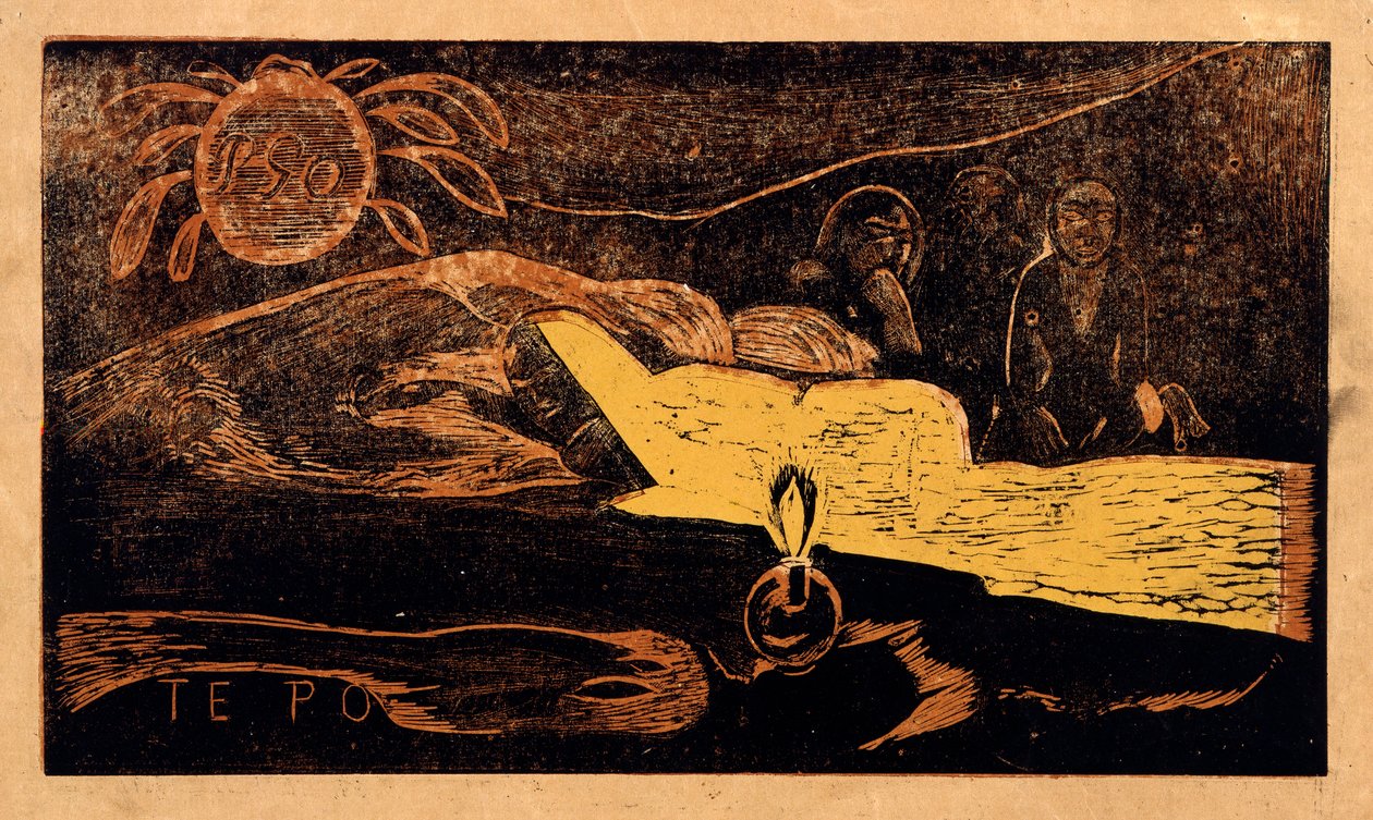 Sinä po. Suuri yö sarjasta Noa Noa, 1893-1894 tekijältä Paul Gauguin