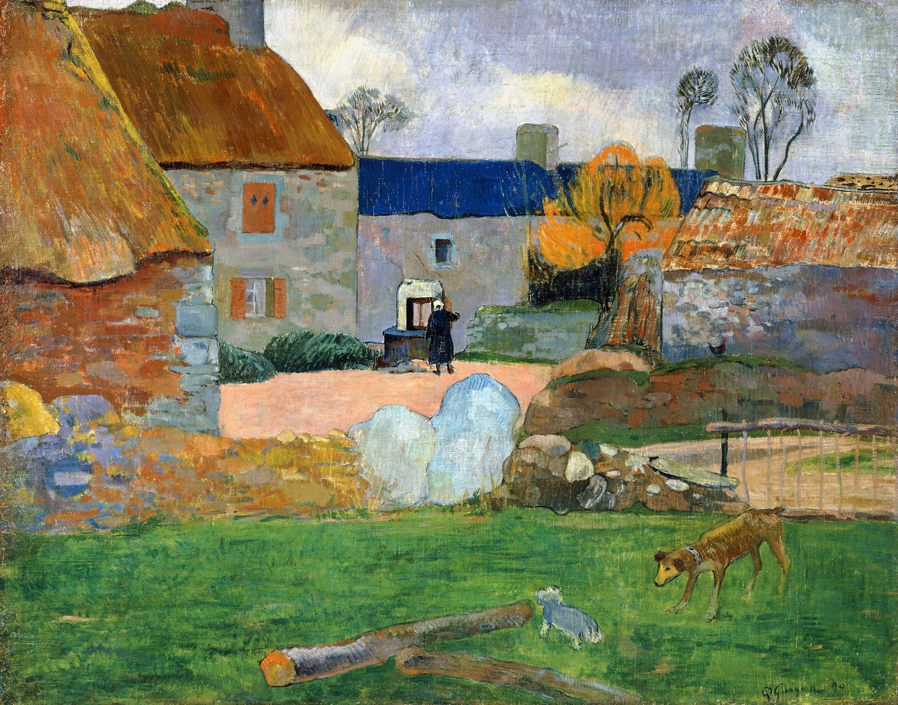 Sininen katto eli Pouldu Farm, 1890 tekijältä Paul Gauguin