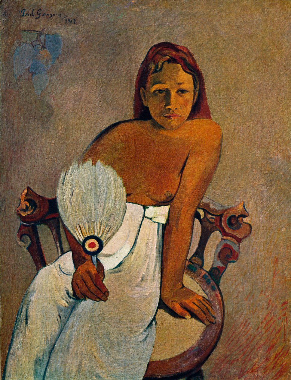 Tyttö tuulettimen kanssa, 1902 tekijältä Paul Gauguin