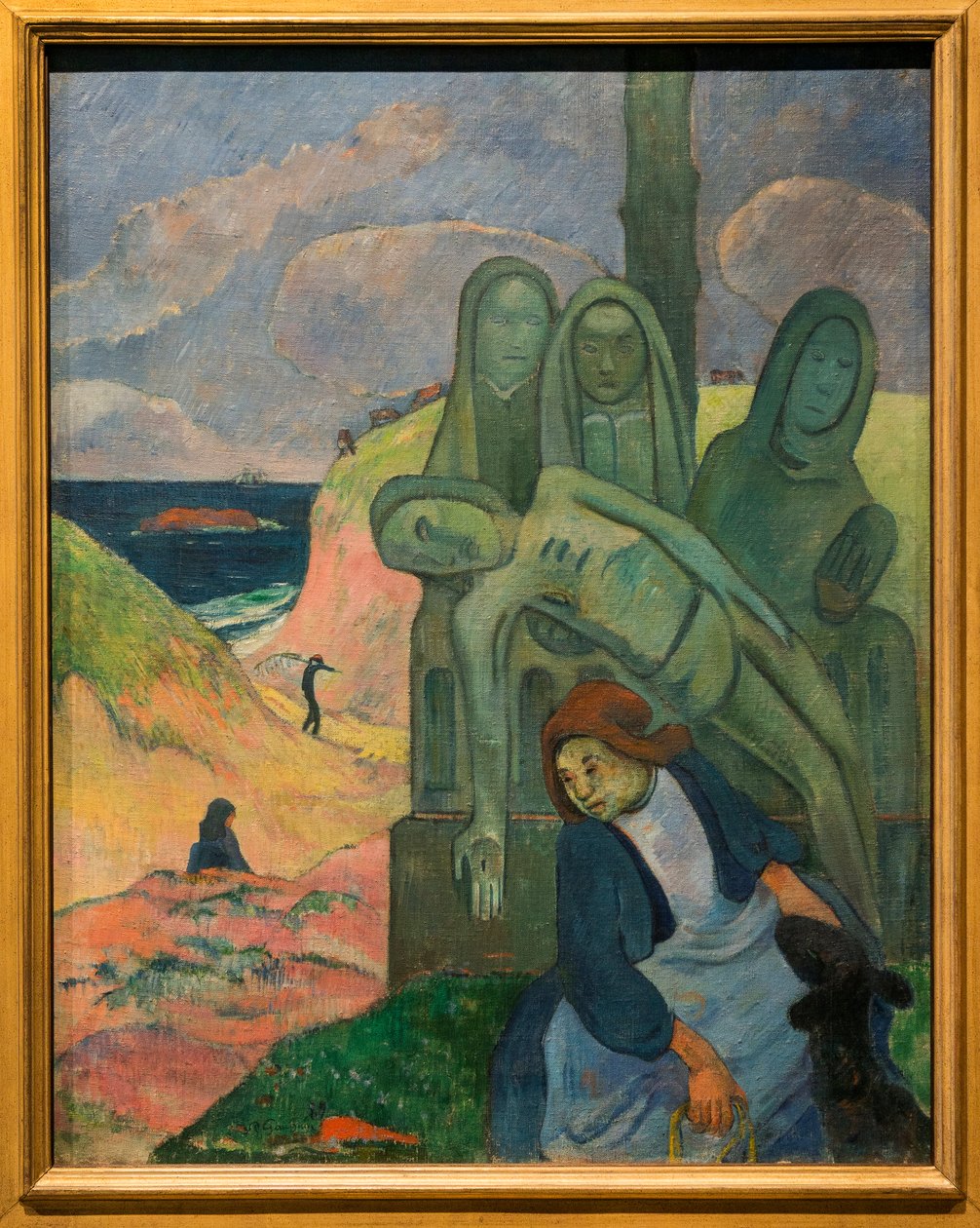 Vihreä Kristus - Paul Gauguin (1848-1903) - 92 cm x 73 cm - Belgian kuninkaalliset taidemuseot - Postimpressionismi - Breton Golgata tekijältä Paul Gauguin