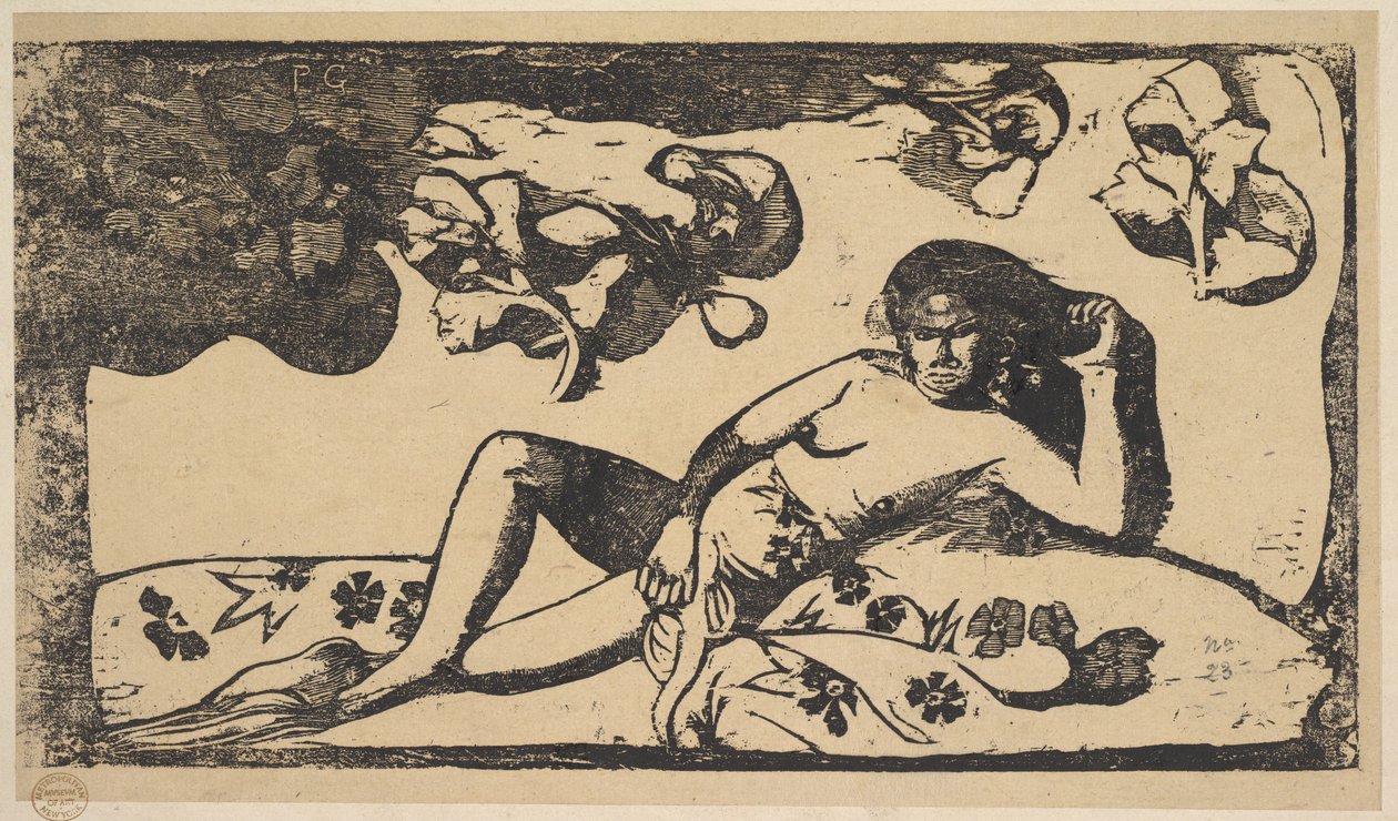 Kauneuden kuningatar - Langorous, 1898. tekijältä Paul Gauguin