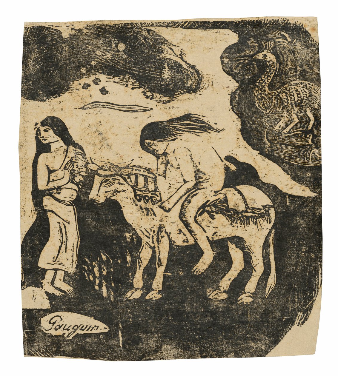 The Rape of Europa, myöhäisten puupiirrosten sarjasta tekijältä Paul Gauguin