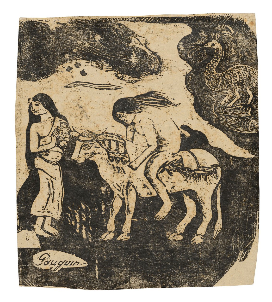 The Rape of Europa, myöhäisten puupiirrosten sviitistä tekijältä Paul Gauguin