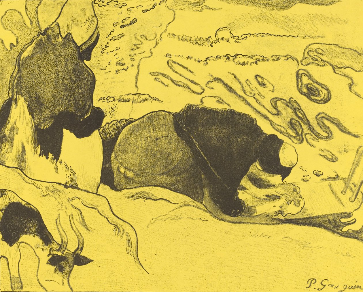 The Washerwomen The Washers, 1889 tekijältä Paul Gauguin