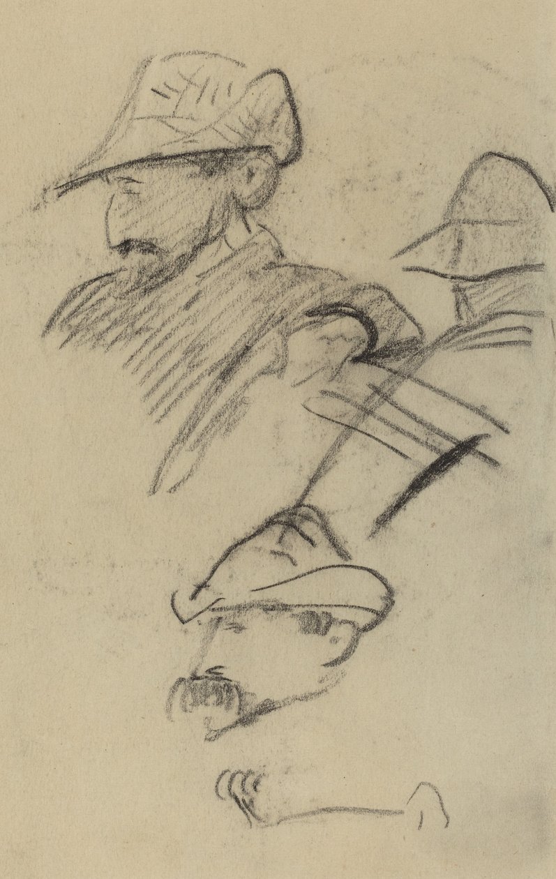 Kolme tutkimusta miehestä, jolla on hattu [recto] tekijältä Paul Gauguin