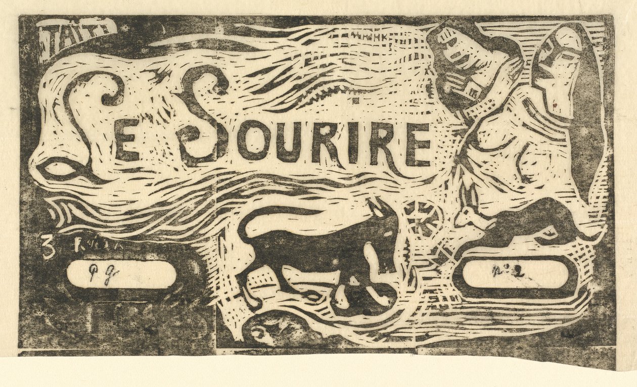 Le Souriren nimilehti Hymyn nimi, vuonna 1895 tai sen jälkeen. tekijältä Paul Gauguin