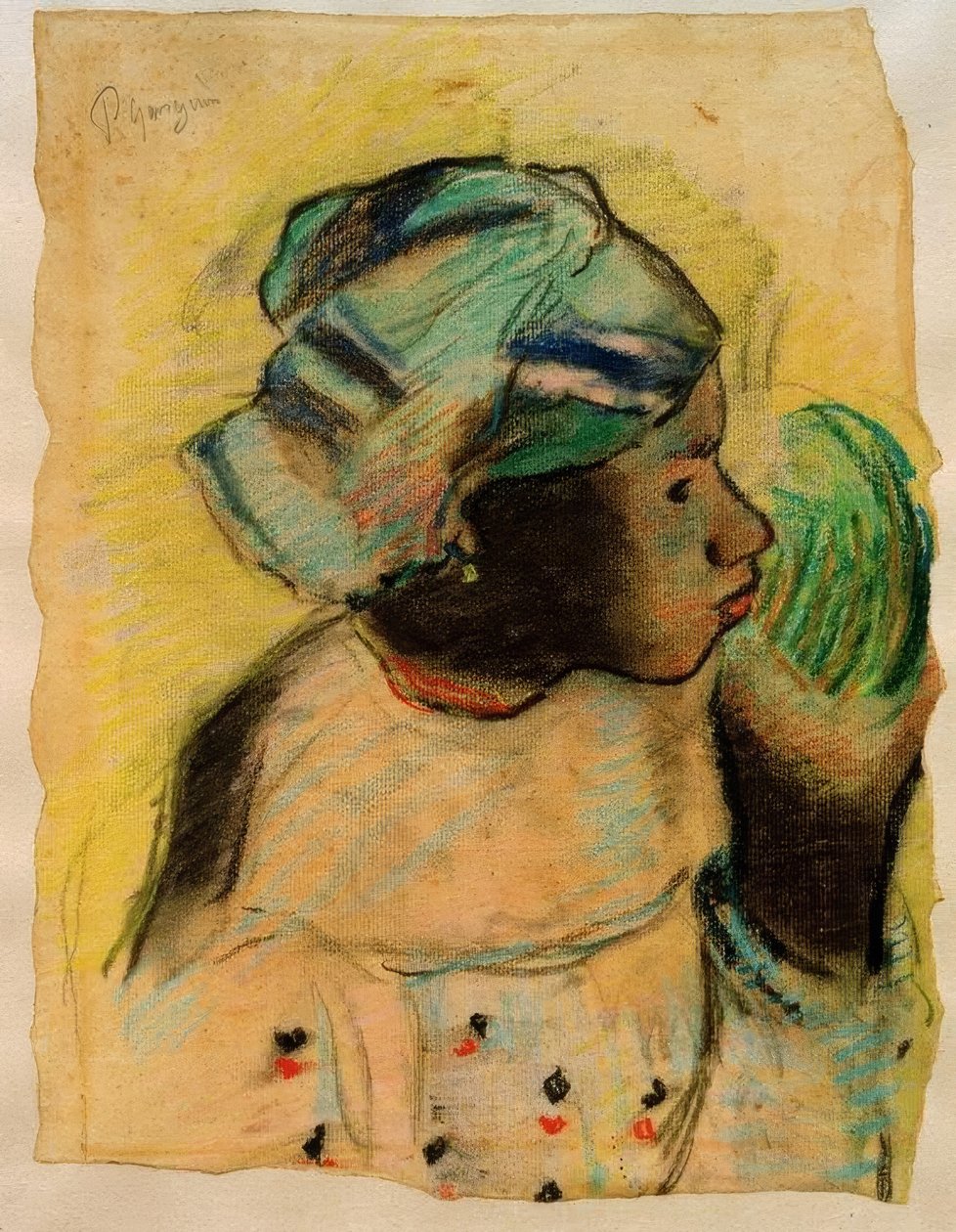 Tête de femme, Martinique tekijältä Paul Gauguin