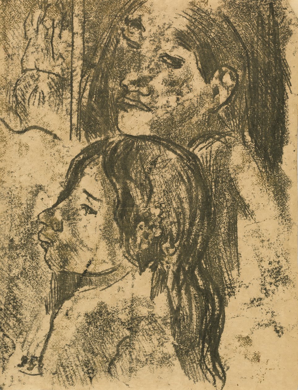 Kaksi markiisilaista [recto], n. 1902. tekijältä Paul Gauguin