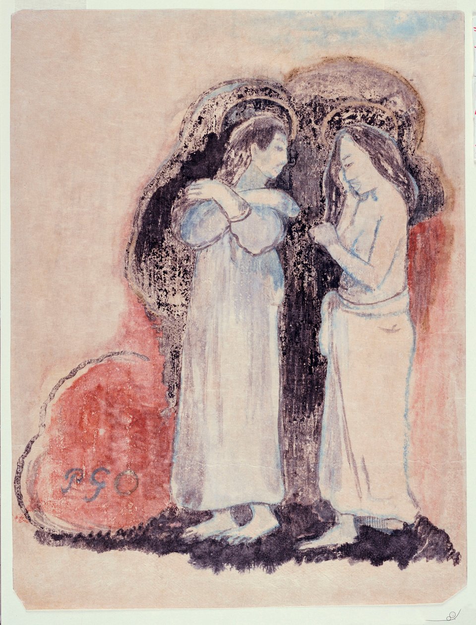 Kaksi seisovaa tahitilaista naista, 1894 tekijältä Paul Gauguin