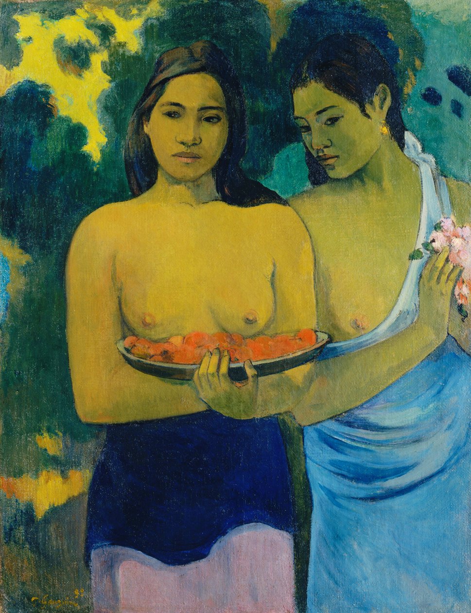 Kaksi tahitilaista naista tekijältä Paul Gauguin