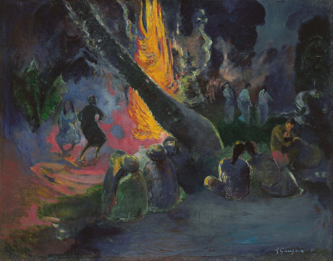 Tulitanssi - Tulitanssi, Gauguin, Paul Eugene Henry (1848-1903). Öljy kankaalle tekijältä Paul Gauguin