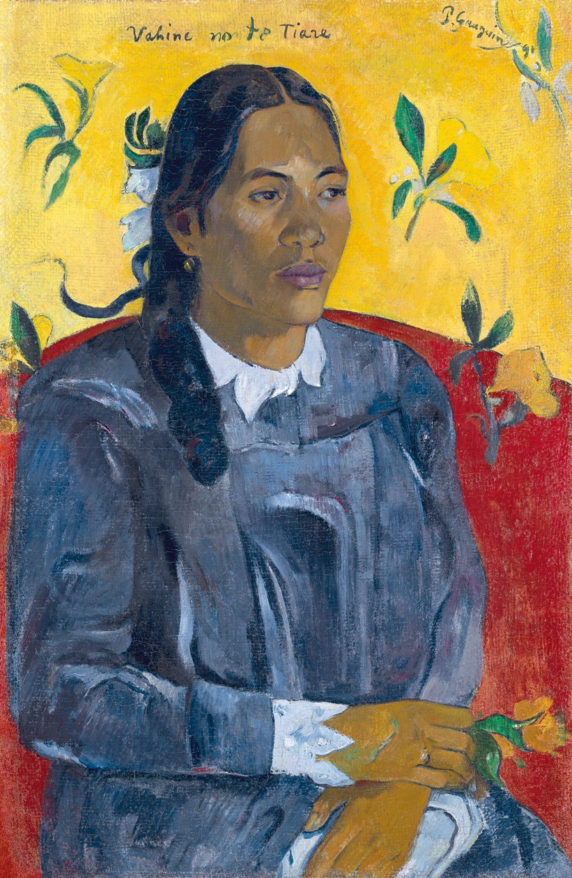 Kukan nainen Nainen kukka kanssa. tekijältä Paul Gauguin