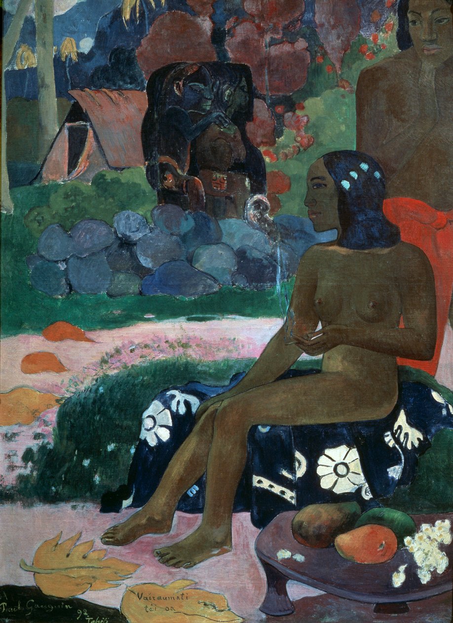 Vairaumati Tei Oa Hänen nimensä on Vairaumati, 1892. tekijältä Paul Gauguin