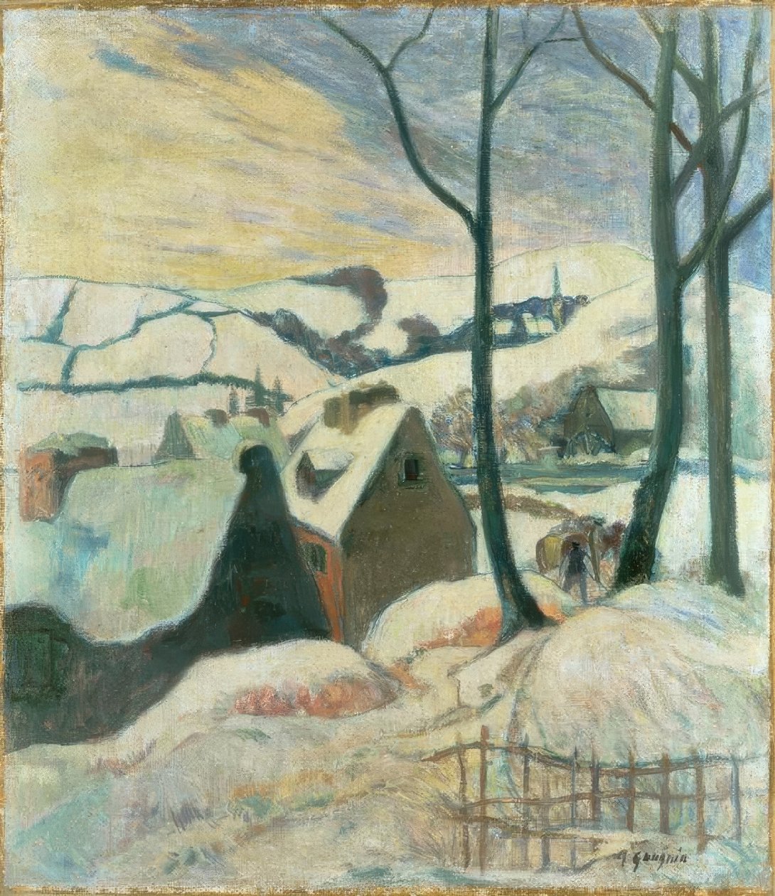 Kylä sous la neige tekijältä Paul Gauguin