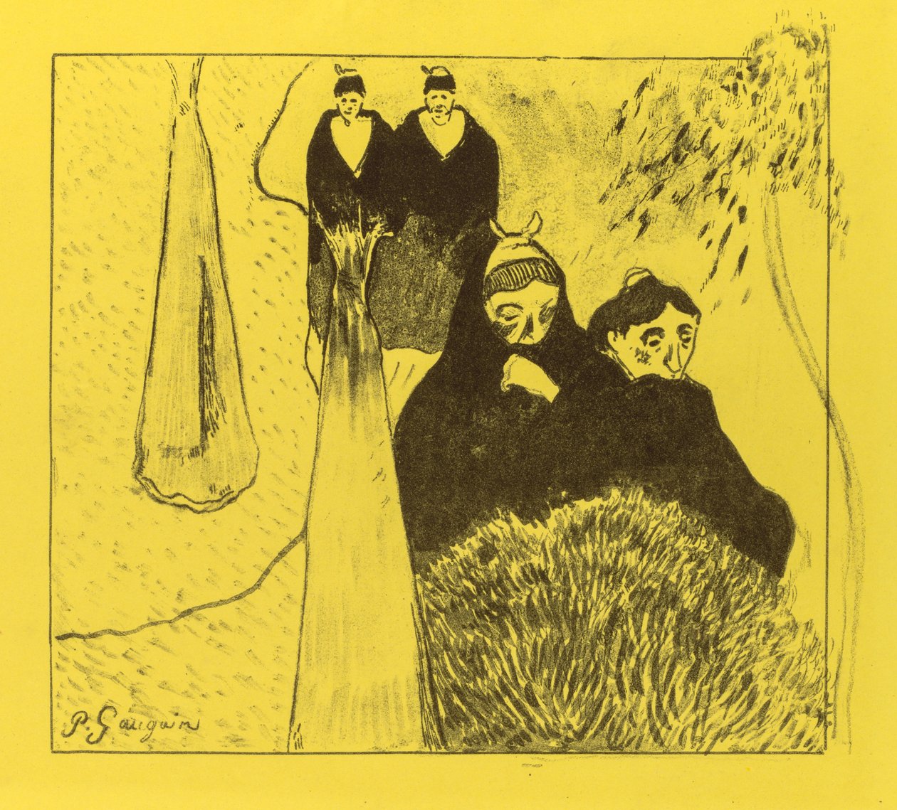Volpini-sarja: Arlesin vanhat naiset Les Vieilles Filles [Arles], 1889. tekijältä Paul Gauguin