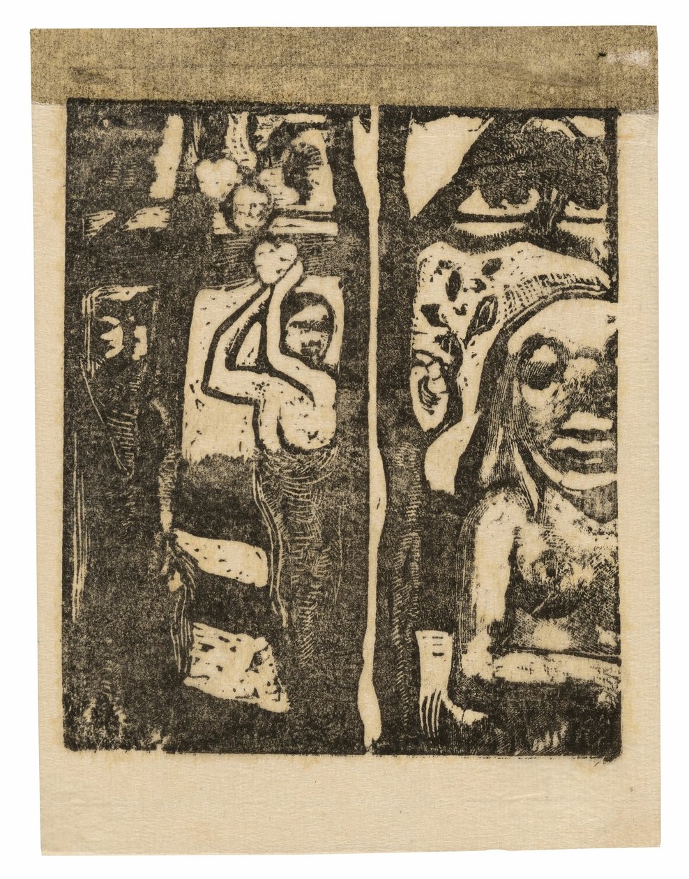 Nainen poimimassa hedelmiä ja Oviria tekijältä Paul Gauguin