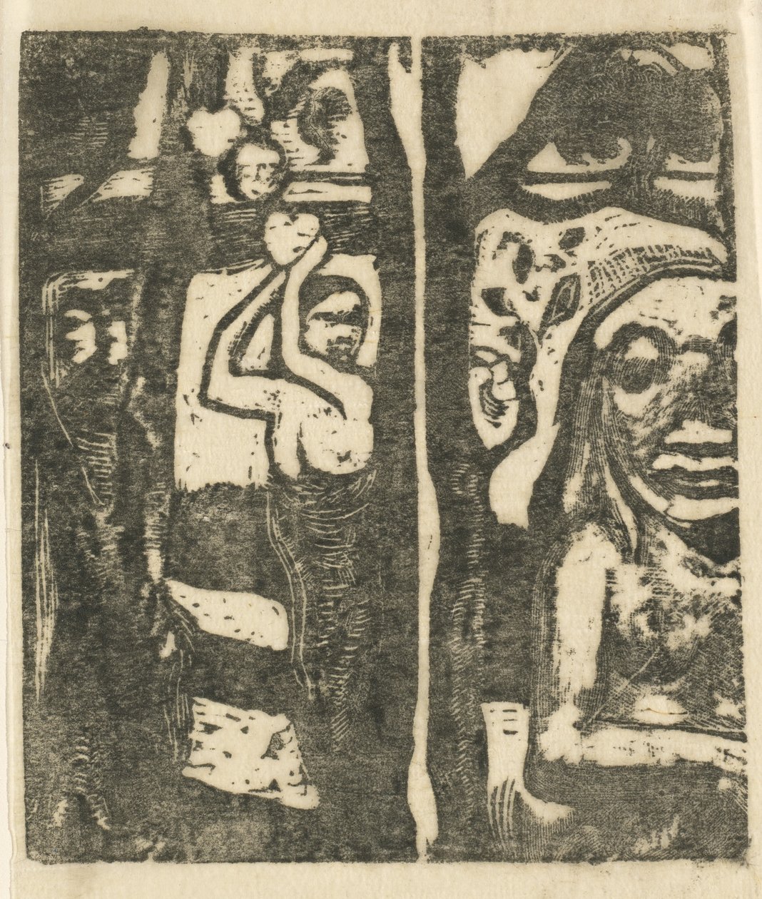 Nainen poimimassa hedelmiä ja villi Nainen poimimassa hedelmiä ja oviruksia, 18941895. tekijältä Paul Gauguin