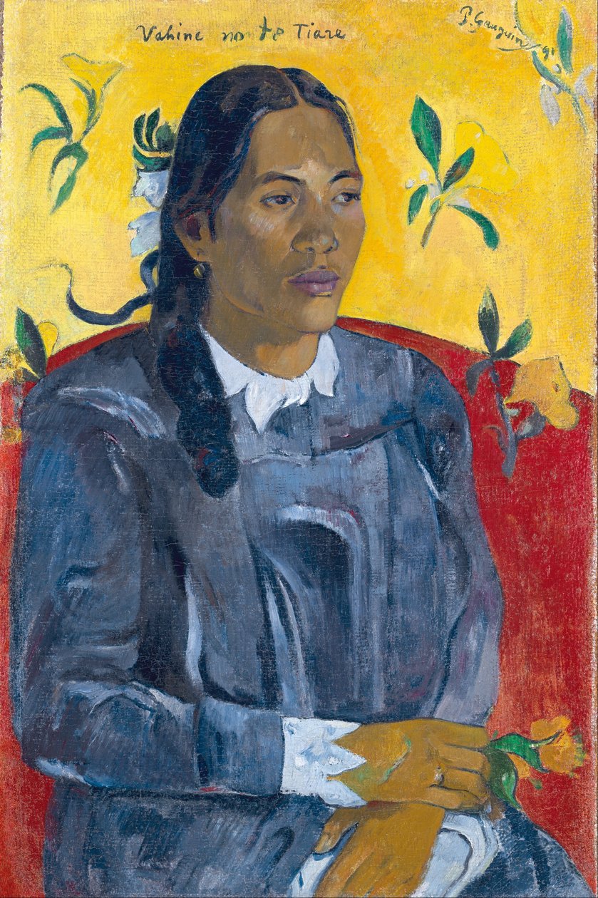 Nainen ja kukka tekijältä Paul Gauguin