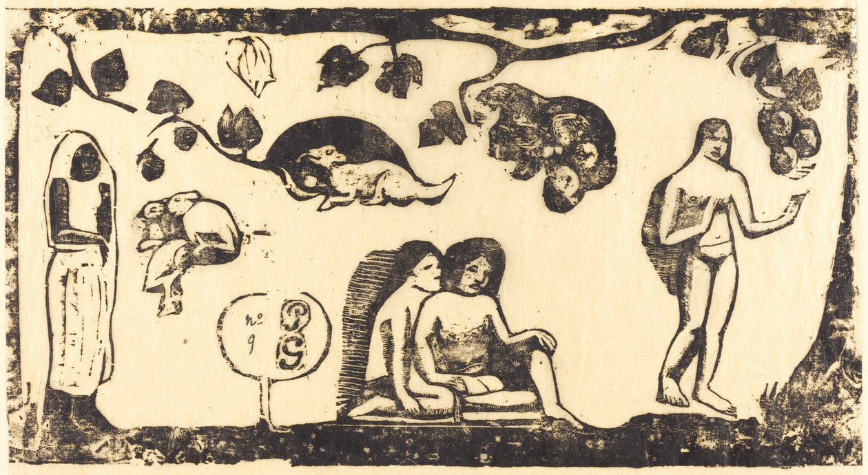Naiset, eläimet ja lehdet tekijältä Paul Gauguin