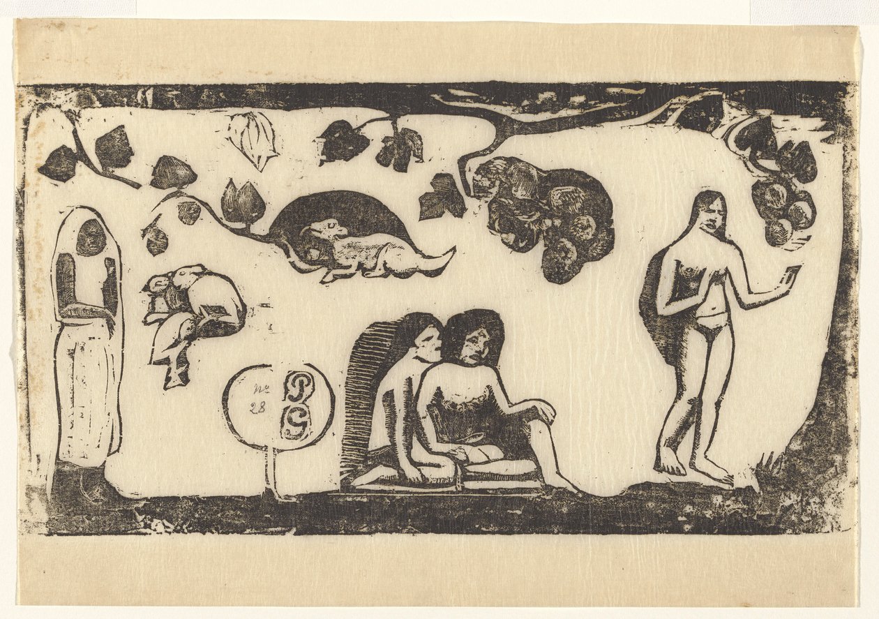 Naiset, eläimet ja lehdet tekijältä Paul Gauguin