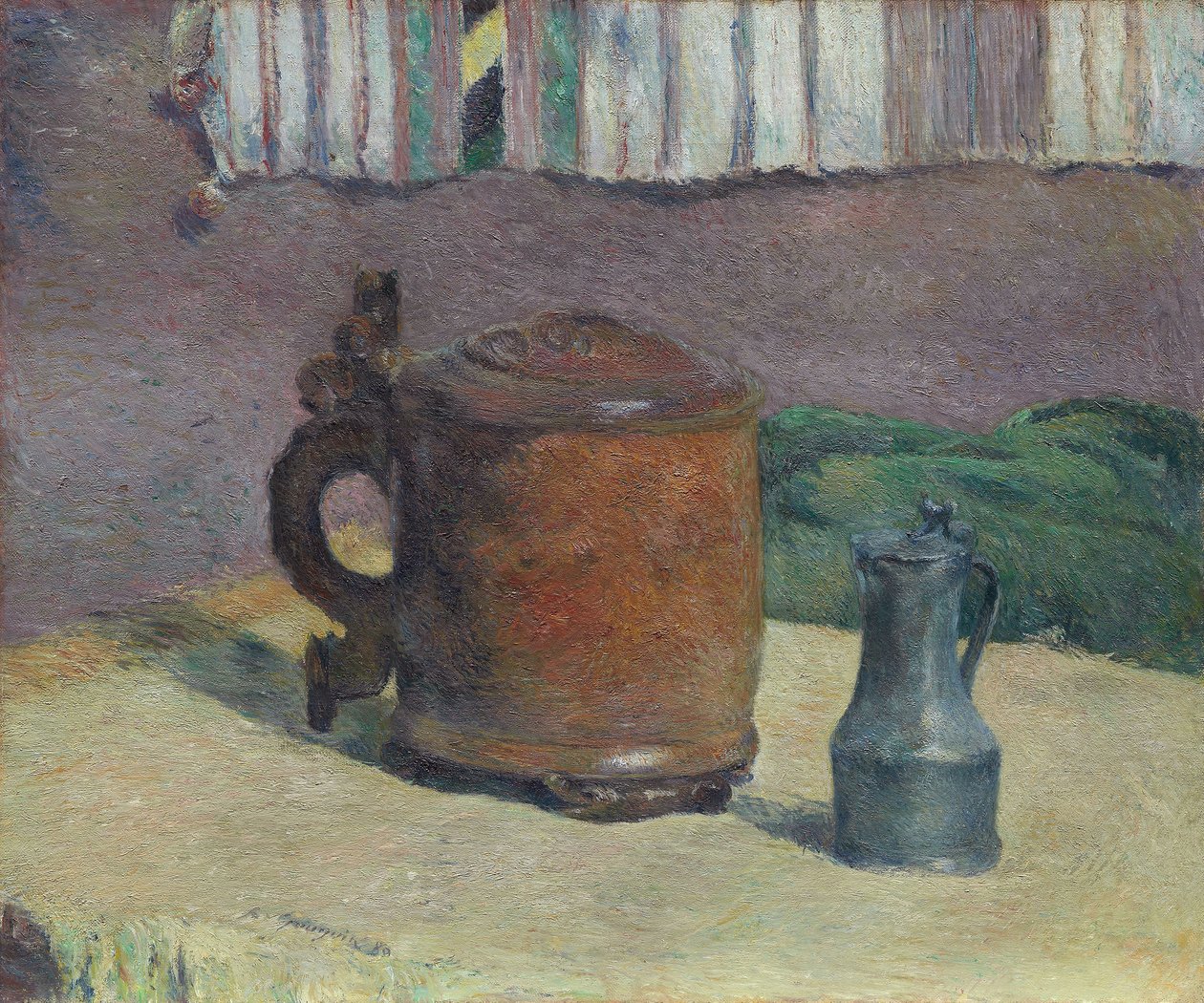 Puusäiliö ja metallikannu tekijältä Paul Gauguin