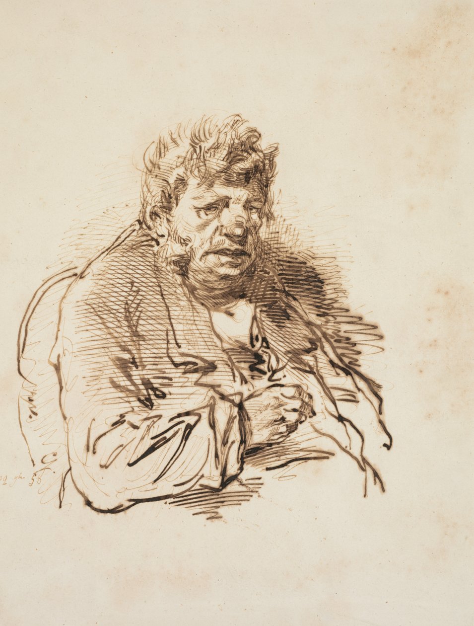 Vanhan miehen pää, 1858. tekijältä Paul Gavarni