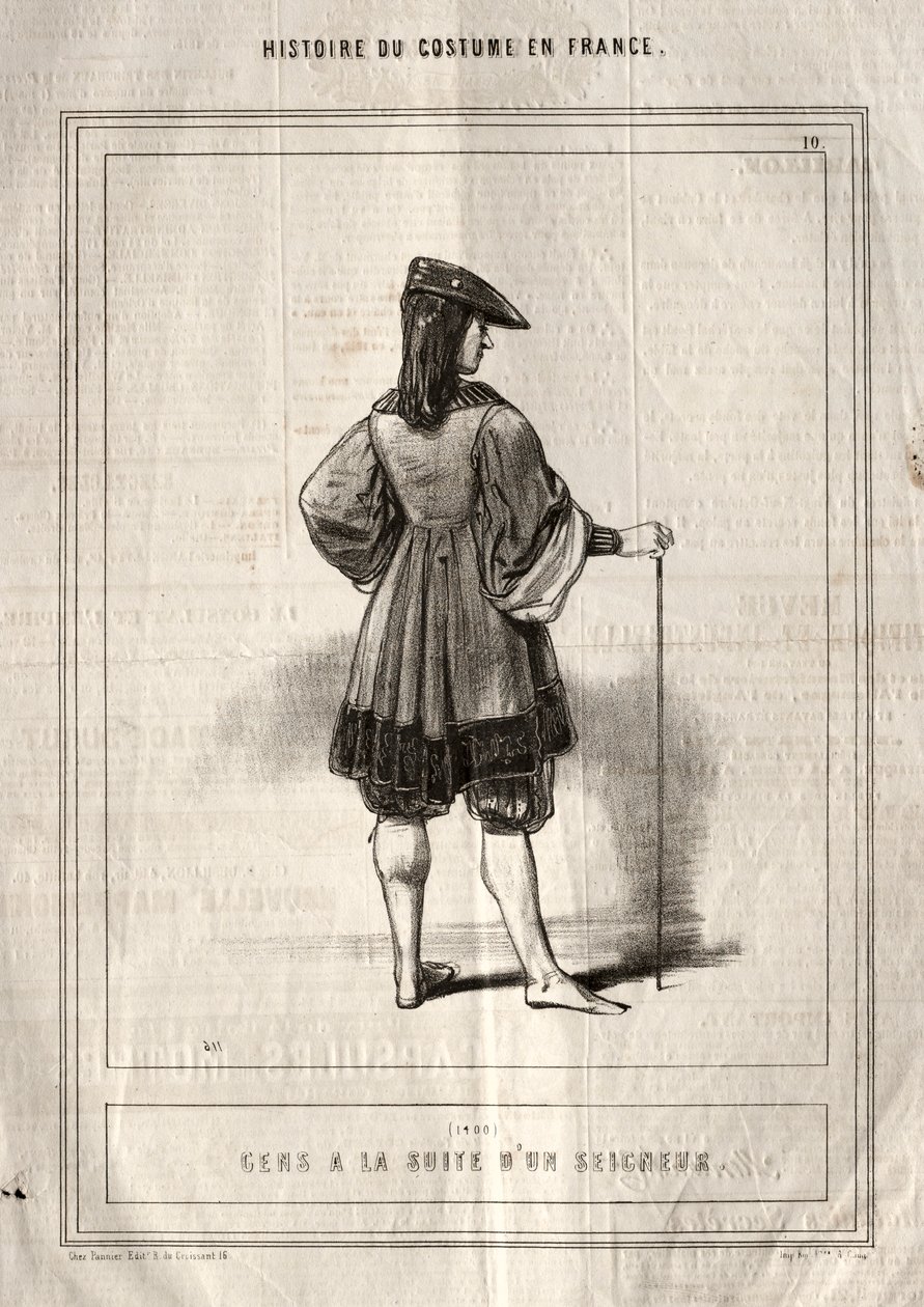 Pukuhistoria Ranskassa: Ihmiset seuraavat Herraa, 1843. tekijältä Paul Gavarni