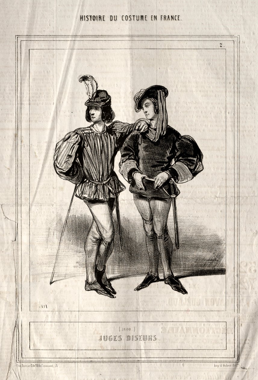 Pukuhistoria Ranskassa: Tuomarit kertovat, 1843. tekijältä Paul Gavarni