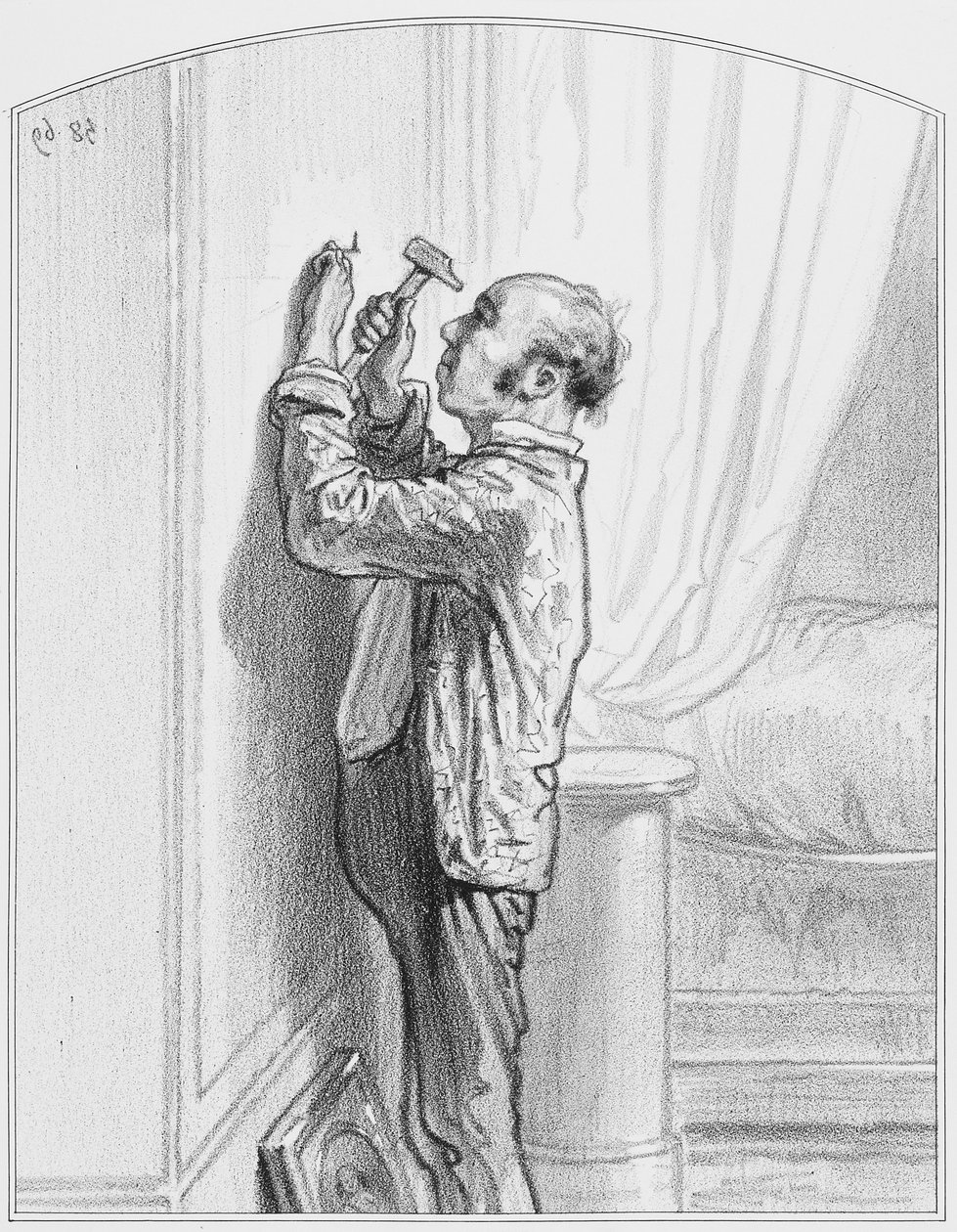 Prima Donnan muotokuva, levy 4 Les Toquadesista, 1858 tekijältä Paul Gavarni