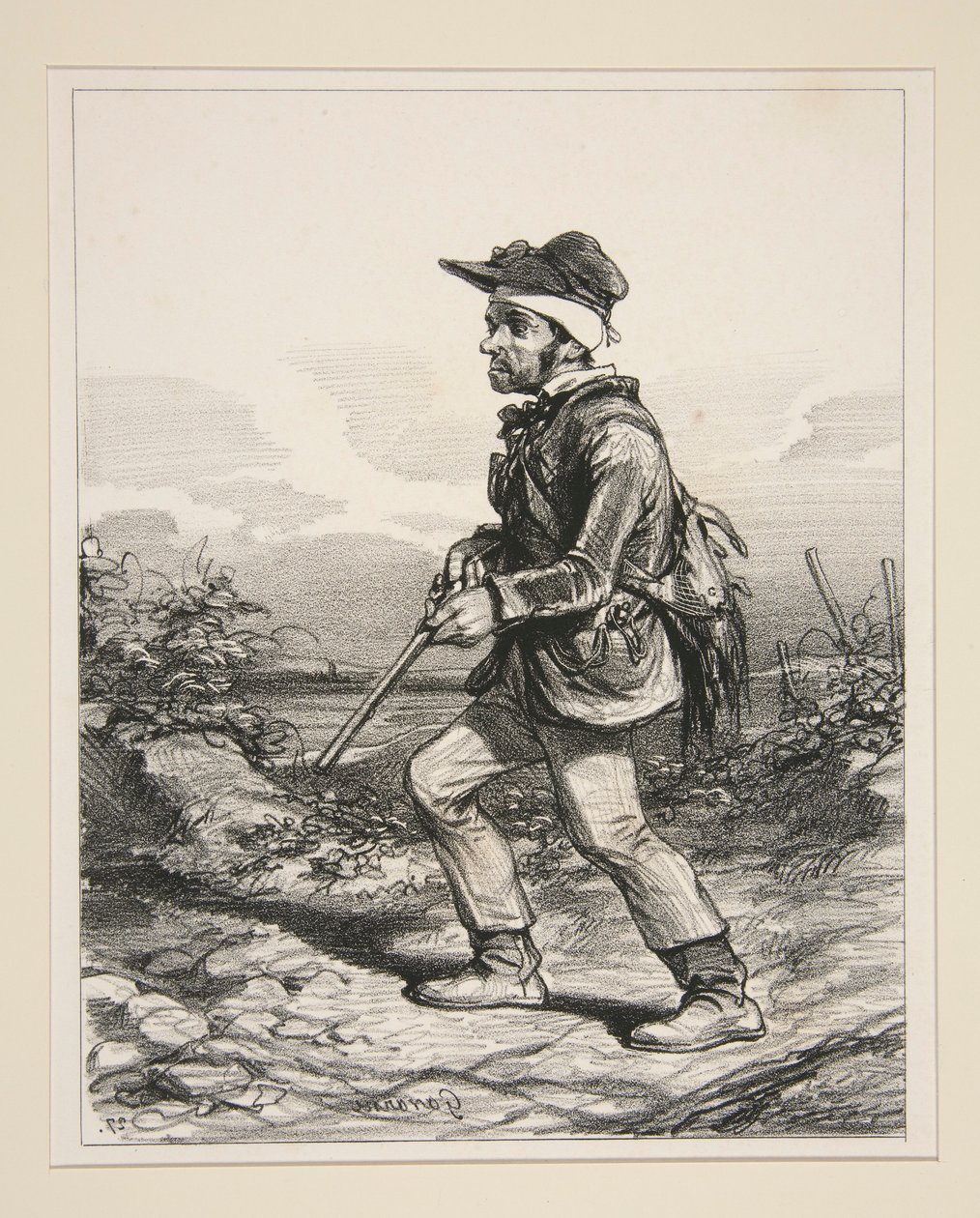 Mr. Gontard, / (Clos-Gorjusta), / isoomistaja, äänioikeutettu, / metsästämässä l tekijältä Paul Gavarni