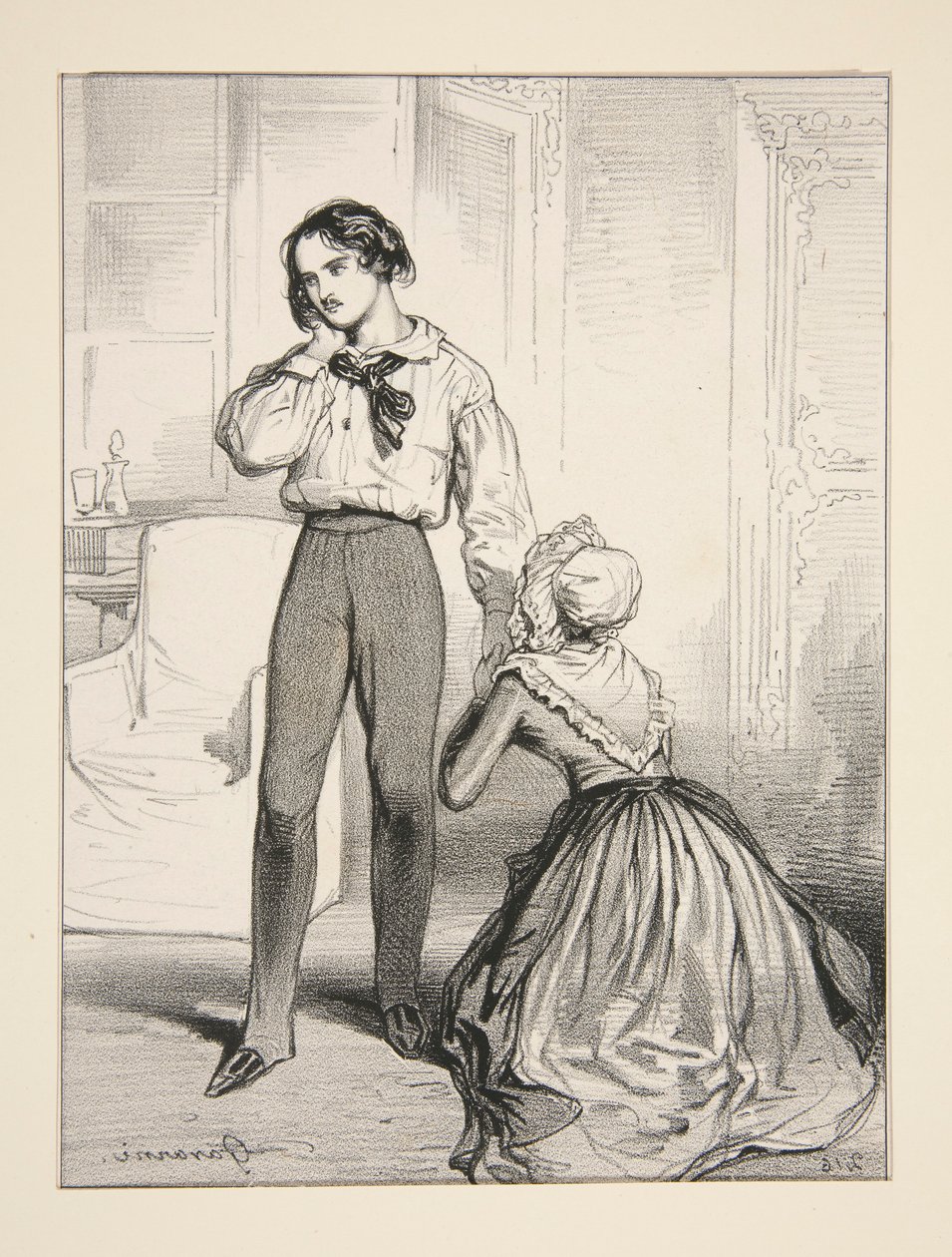 Köyhä äiti. Act IV / Adolphe Laferriere tekijältä Paul Gavarni