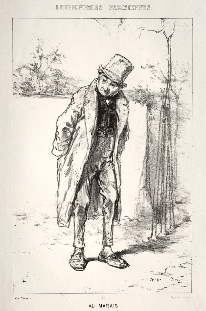 Physionomies Parisienne: Au Marais, 1869. tekijältä Paul Gavarni