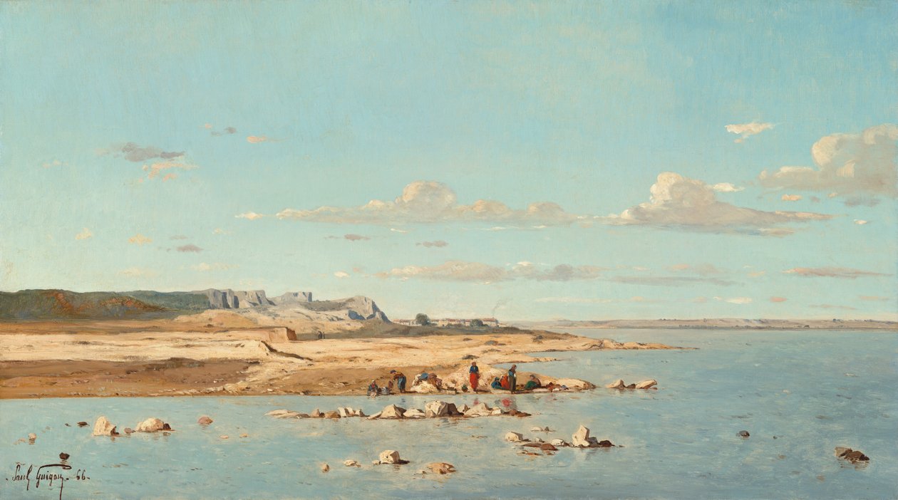 Washerwomen on the Banks of the Durance, 1866. tekijältä Paul Guigou