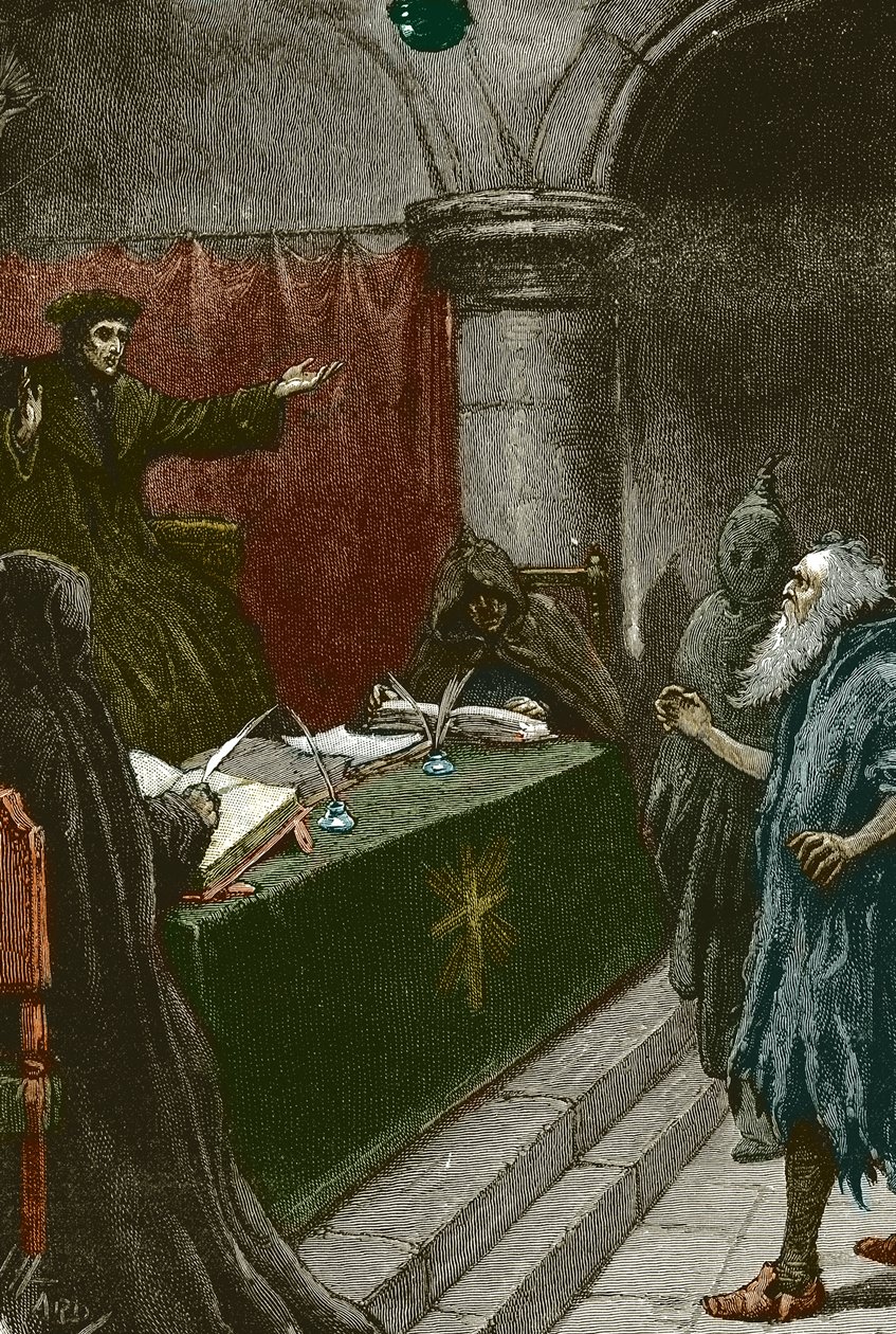 Espanjan juutalaisten inkvisitio ja karkottaminen: Espanjan juutalainen ennen suurinkvisiittoria noin vuonna 1492, kun Alhambran säädös julkaistiin - Paul Hardyn kuvitus 1891 Espanjan juutalainen ennen suurinkvisiittoria tekijältä Paul Hardy