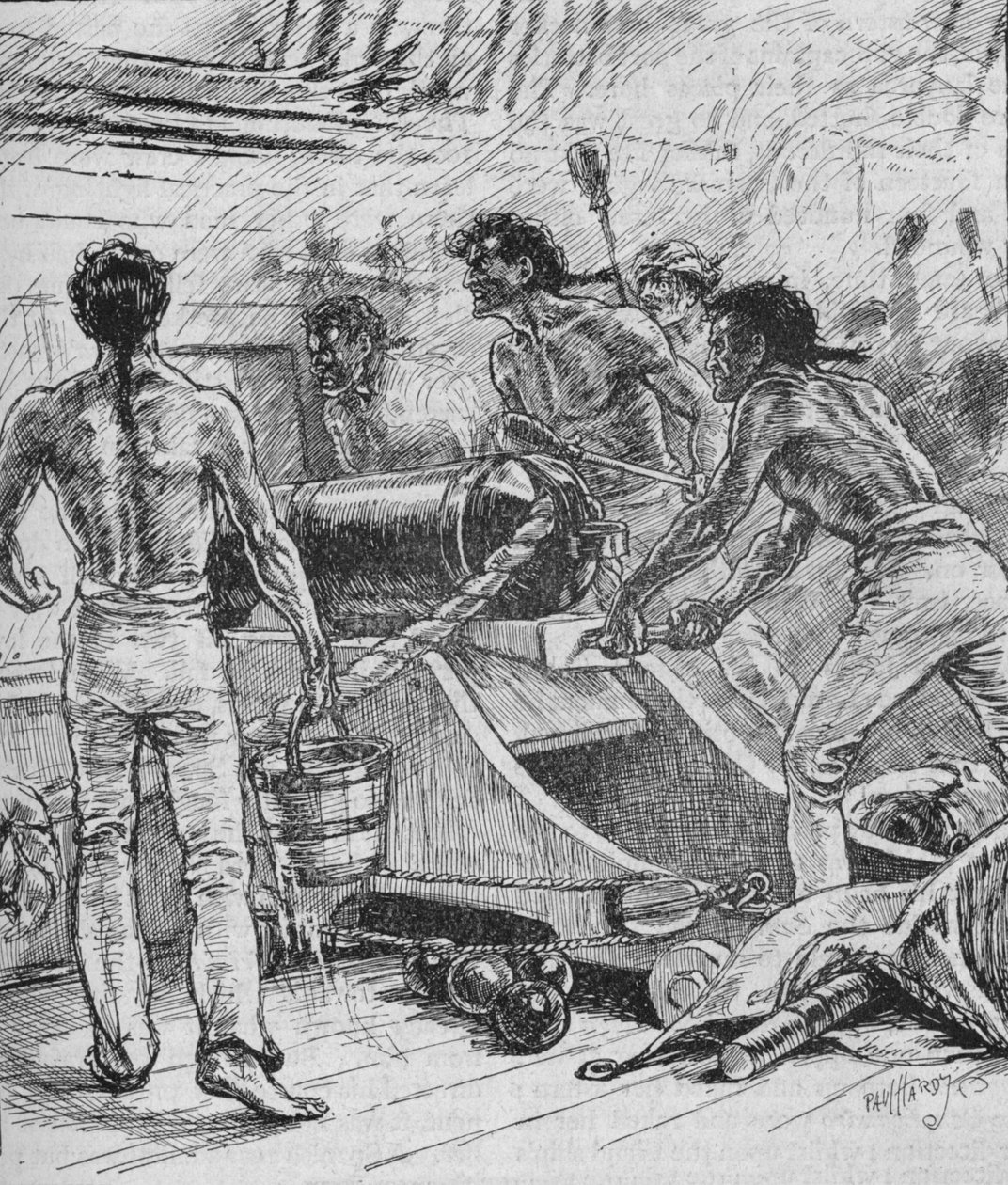 Kuninkaalliset hallitsijat tarttuivat aseisiinsa ja taistelivat niitä vastaan kuin pahoja, 1902 tekijältä Paul Hardy