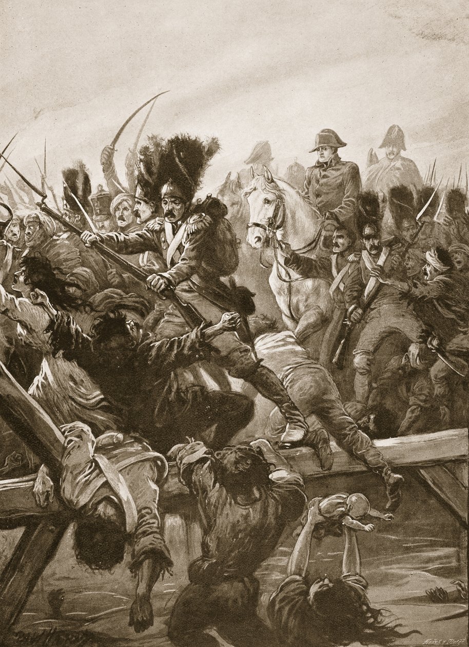 Kun kaartin jäännös nähtiin raivaamassa tietä keisarille, oli kiire, kuvitus teoksesta 1800-luvun taistelut, jonka on kirjoittanut Archibald Forbes, G.A. Henty ja majuri Arthur Griffith tekijältä Paul Hardy