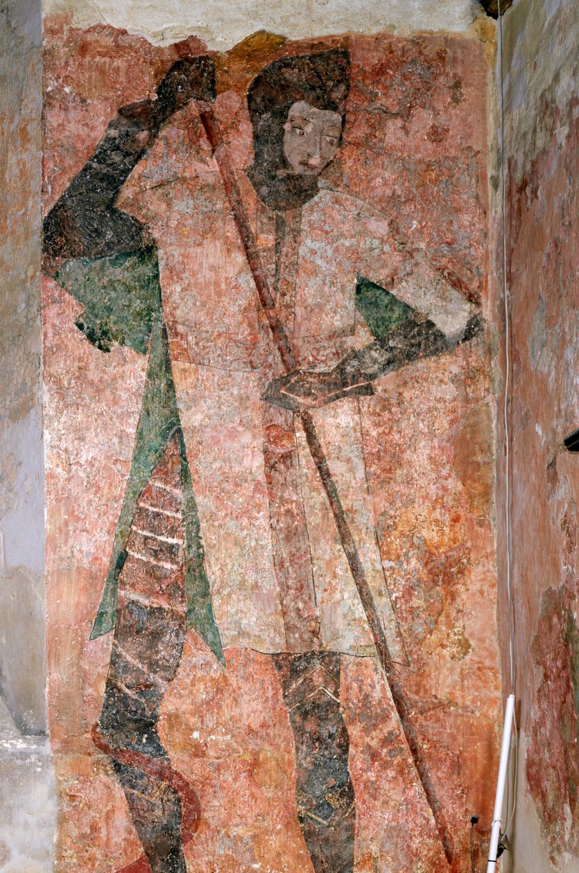 Seinämaalaus Pyhästä Georgesta kappelissa, Farleigh Hungerford Castle, Somerset, c2007 tekijältä Paul Highnam