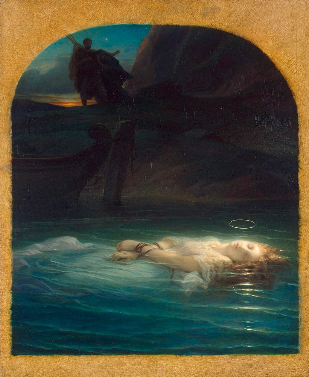 Kristillinen marttyyri hukkui Tiberiin Diocletianuksen hallituskaudella, 1853. tekijältä Paul Delaroche