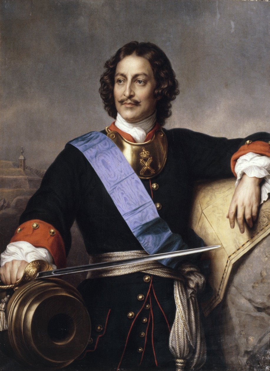 Keisari Pietari I Suuren muotokuva 1672-1725 tekijältä Paul Delaroche