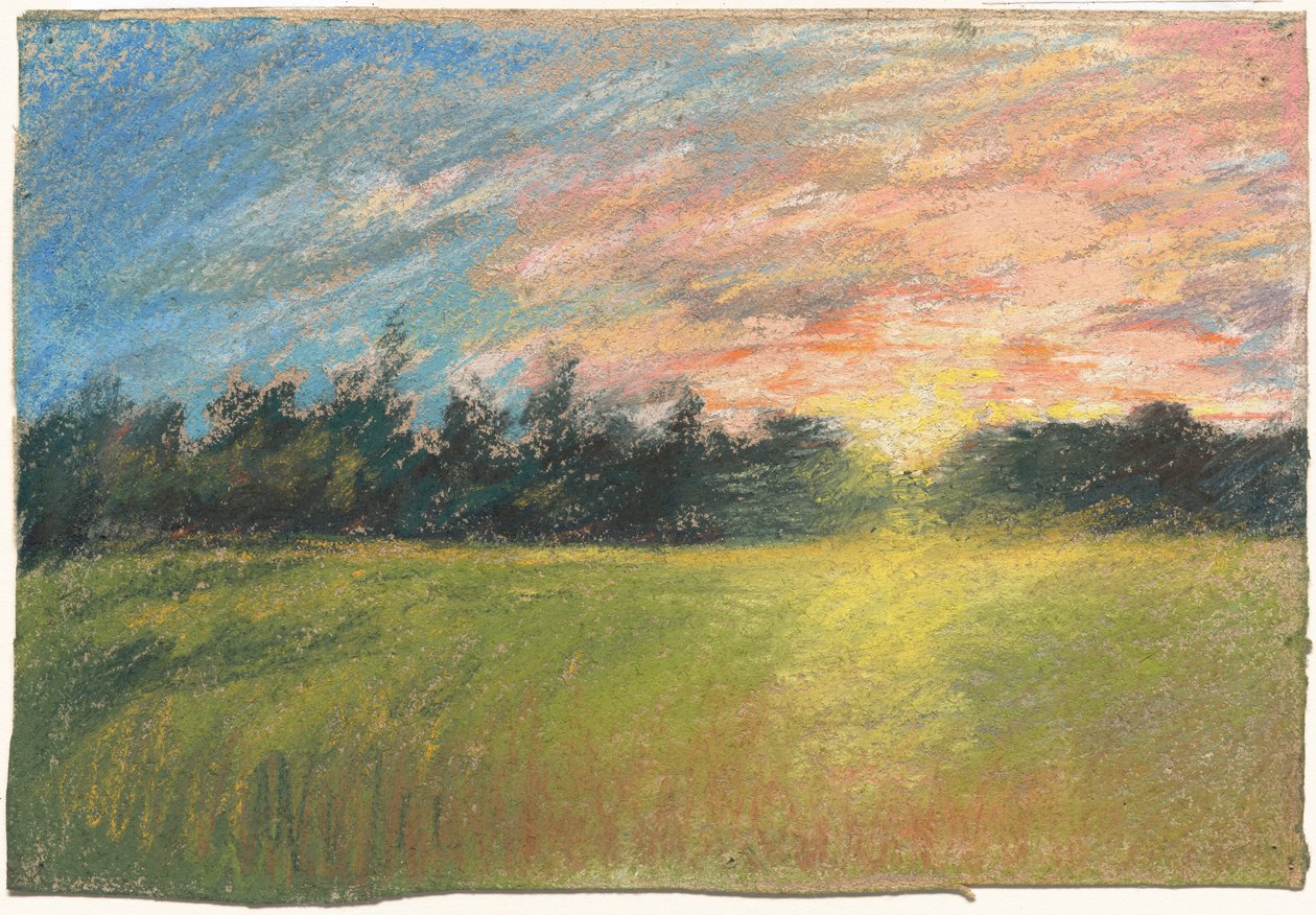 Niitty auringonlaskun aikaan tekijältä Paul Huet