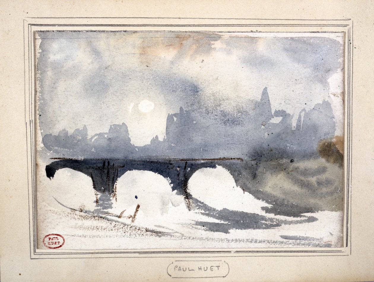 Talviaamu Pont Neufin lähellä tekijältä Paul Huet