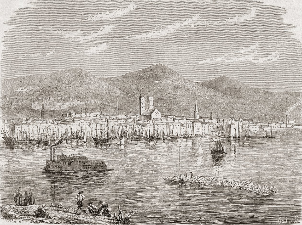 Montreal 1860-luvulla, kaiverrus Auguste Trichon (s.1814) tekijältä Paul Huet