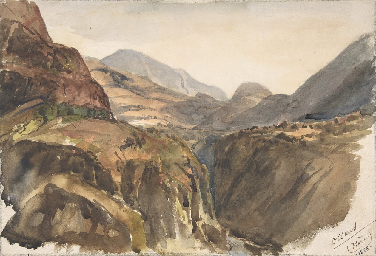 Mountain View at Oisans Isère, 1858. tekijältä Paul Huet