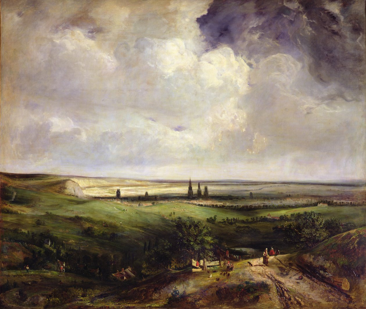 Näkymä Roueniin, 1831 tekijältä Paul Huet
