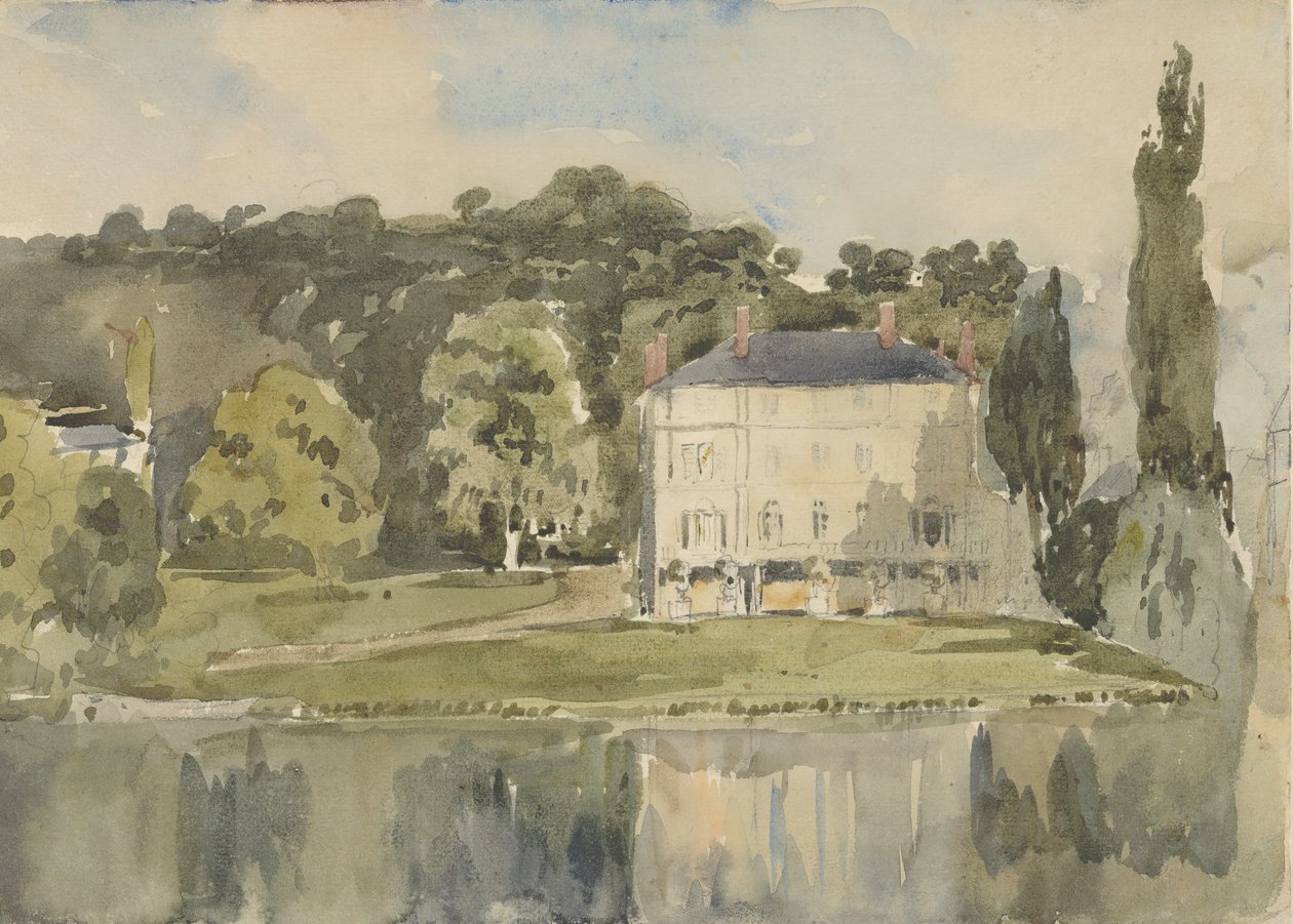 Näkymä Châteaulle Folembrayssa, n. 1831. tekijältä Paul Huet