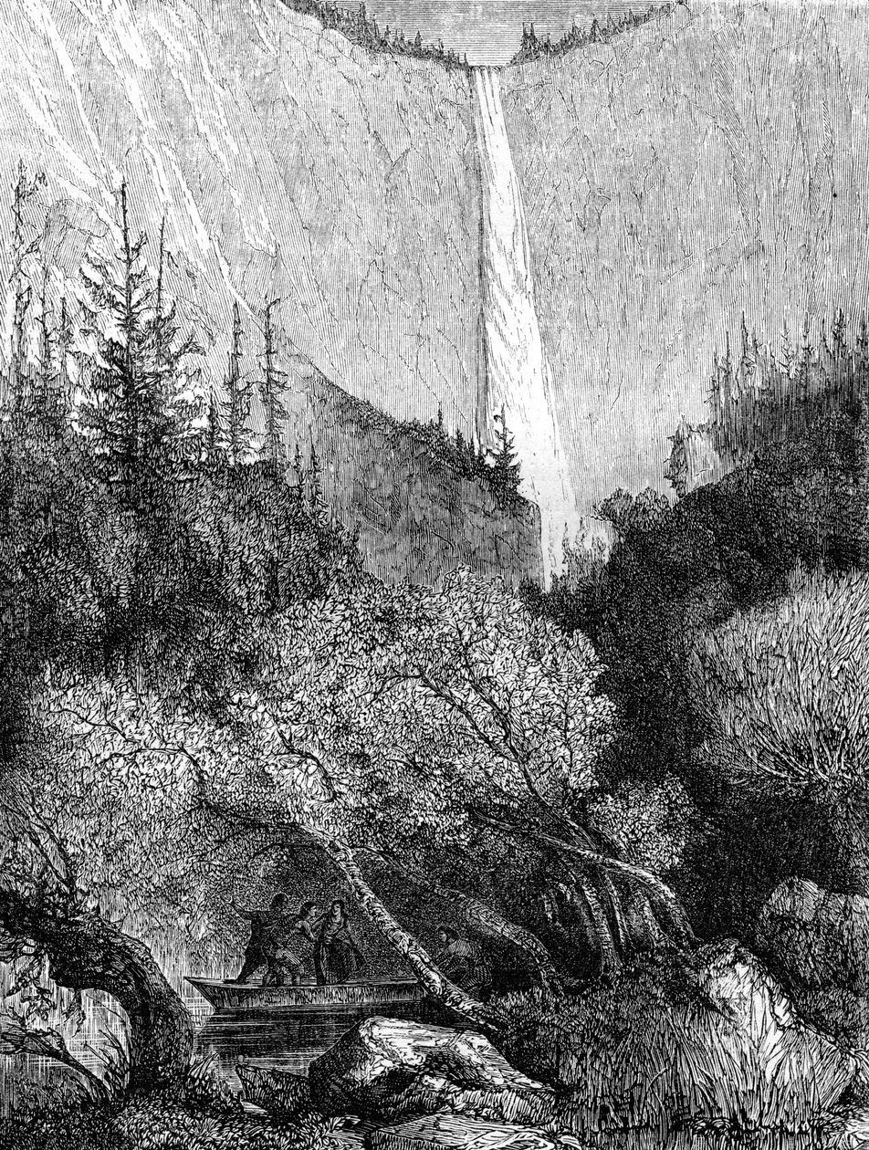 Vesiputous, Yosemiten kansallispuisto, Kalifornia, 1800-luku. tekijältä Paul Huet