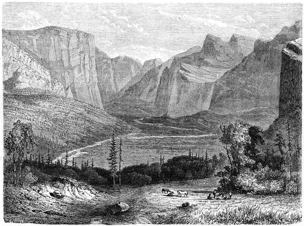 Yosemite Valley, Kalifornia, 1800-luku. tekijältä Paul Huet