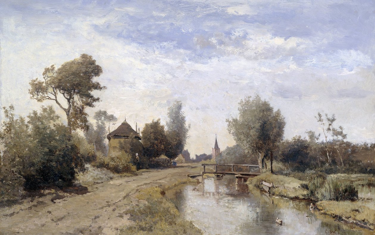 Maisema Kortenhoefin lähellä tekijältä Paul Joseph Constantin Gabriël (signed by artist)